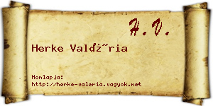 Herke Valéria névjegykártya