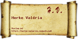 Herke Valéria névjegykártya